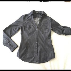 Express Essential Button Up Size XS Denim Blue